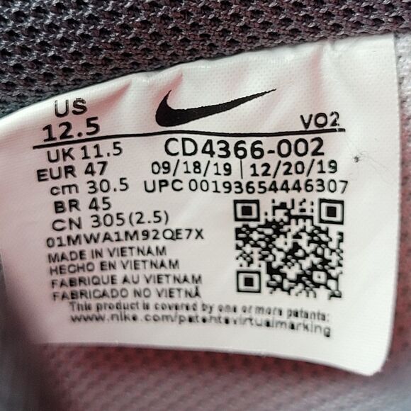 Nike Air Force 1 React Men's Sneaker Size 12.5  Wolf Grey-White-Smoke Grey - Picture 9 of 10